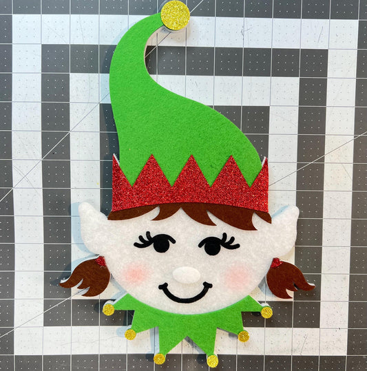 Elf Wreath Kit, Thin Christmas Elf Wreath Kit, North Pole Santa’s Elf Wreath Kit, Christmas Red and Green Ribbon Mesh Sign Pancake Wreath