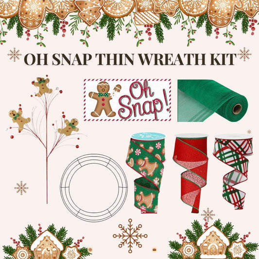 Oh Snap Gingerbread Man Thin Christmas Wreath Kit WITH VIDEO: DIY Holiday Decor