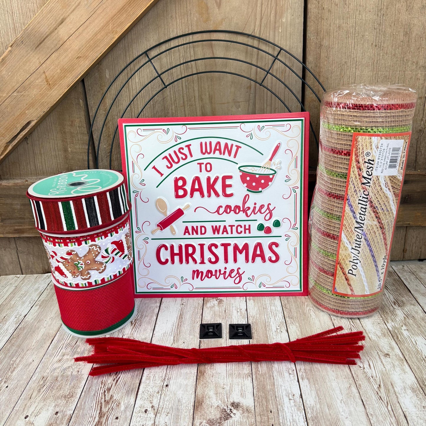 Christmas Cookies Thin Gingerbread Wreath Kit WITH VIDEO: DIY Holiday Decor