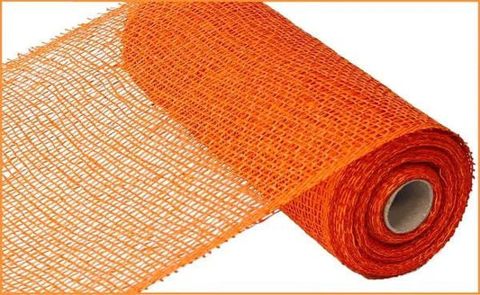 Orange Poly Burlap Mesh 10” by 10 yards, Large Weave Mesh, Halloween Wreath Supply, Fall Wreathmaking Mesh, Petal Wreath Mesh, RP810020