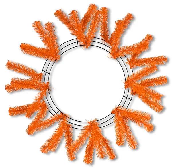 Orange Wreath Frame, 15” Wire” 25” OAD Work Wreath Frame: Orange, Orange Wreath Base with 18 Ties, Wreath Supplies, XX748820