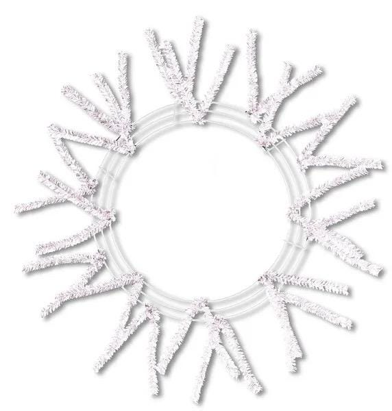 Iridescent White Pencil Wreath Frame with 18 Tie, 15” Wire” 25” OAD Pencil Work Wreath Frame: Iridescent White, Wreath Supplies, XX751150
