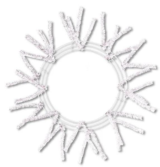 Iridescent White Pencil Wreath Frame with 18 Tie, 15” Wire” 25” OAD Pencil Work Wreath Frame: Iridescent White, Wreath Supplies, XX751150