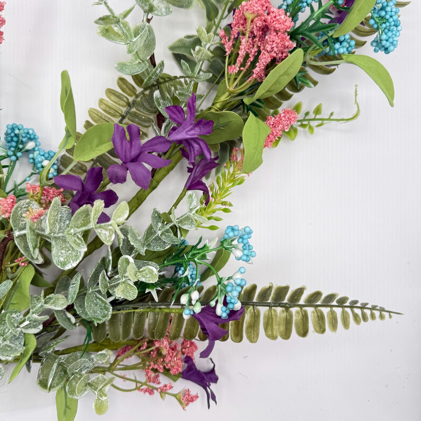 27"L Greenery Spray with Green Speckled Eggs and Leaves, Spring Greenery Stem, Easter Greenery Floral Bush with Leaves and Eggs, HE7276