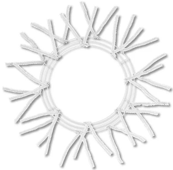 White Pencil Wreath Frame, 15” Wire” 25” OAD Pencil Work Wreath Frame: White, Wreath Base with 18 Ties, Wreath Supplies, XX750427