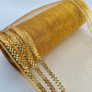 Dark Gold Mesh with Metallic Stripe Border 10.5” by 10 Yards, Wreathmaking Supplies, Christmas or New Year’s Eve Decoration Accent, RE850208