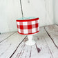 Red and White Checkered Wired Ribbon: 2.5" x 10 Yards