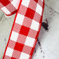 Red and White Checkered Wired Ribbon: 2.5" x 10 Yards