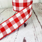 Red and White Checkered Wired Ribbon: 2.5" x 10 Yards