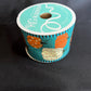 Fall Teal Pumpkin Ribbon, 2.5 Inch Blue Ribbon with Orange and Leopard Pumpkins, Aqua Orange and Leopard Pumpkin, 10 yard roll wreath ribbon