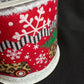 Leopard Print Pickup Truck Christmas Ribbon: Red Chenille Edge, 4 Inch