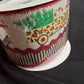 Leopard Pickup Truck Christmas Ribbon: 4 inch Beige Ribbon with Red Tinsel