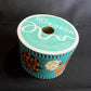 Fall Teal Pumpkin Ribbon, 2.5 Inch Blue Ribbon with Orange and Leopard Pumpkins, Aqua Orange and Leopard Pumpkin, 10 yard roll wreath ribbon