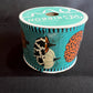 Fall Teal Pumpkin Ribbon, 2.5 Inch Blue Ribbon with Orange and Leopard Pumpkins, Aqua Orange and Leopard Pumpkin, 10 yard roll wreath ribbon
