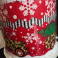 Leopard Print Pickup Truck Christmas Ribbon: Red Chenille Edge, 4 Inch