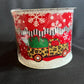 Leopard Print Pickup Truck Christmas Ribbon: Red Chenille Edge, 4 Inch