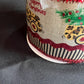 Leopard Pickup Truck Christmas Ribbon: 4 inch Beige Ribbon with Red Tinsel