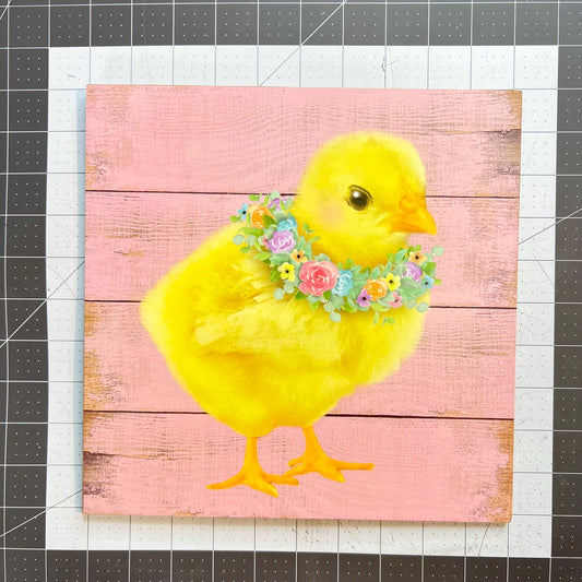 Easter Wreath Kit, Thin Easter Chick Wreath Kit, DIY Wall or Door Decor, Easter Sign Mesh and Ribbon Bundle, Pink Easter Egg Wall Decoration