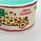 2.5" x 10 Yd Buffalo Plaid Ribbon: Natural Beige with Red and Black Trees Bear and Moose, Rustic Christmas Ribbon for Wreaths Bows RG01721AY