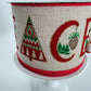Christmas PEACE Ribbon: Rustic Beige Wired Ribbon, 2.5" x 10 Yards