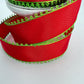 Red Wired Ribbon with Lime Green Picot Edge - 1.5" x 10 Yards