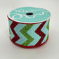 Ice Blue Glitter Chevron Ribbon: Christmas Wreathmaking Supplies (2.5" x 10 Yards)