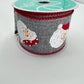 Vintage Santa Head Ribbon: 2.5" Gray Christmas Ribbon, 10 Yards