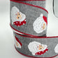 Vintage Santa Head Ribbon: 2.5" Gray Christmas Ribbon, 10 Yards