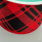 Red and Black Plaid Christmas Ribbon: 2.5" x 10 Yards Wired Ribbon