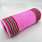 Pink Mesh with Red and Green Drift Edge Border 10.5” by 10 Yards, Wreathmaking Supplies, Trendy Christmas Tree Decorating Accent, RY8116R4