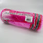 Pink Mesh with Red and Green Drift Edge Border 10.5” by 10 Yards, Wreathmaking Supplies, Trendy Christmas Tree Decorating Accent, RY8116R4