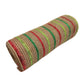 Beige Poly Jute Mesh Narrow Red Dark and Light Green Metallic Stripe 10.5” by 10 Yards, Wreathmaking Supplies, Christmas Accent, RY800726