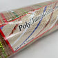 Beige Poly Jute Mesh Narrow Red Dark and Light Green Metallic Stripe 10.5” by 10 Yards, Wreathmaking Supplies, Christmas Accent, RY800726