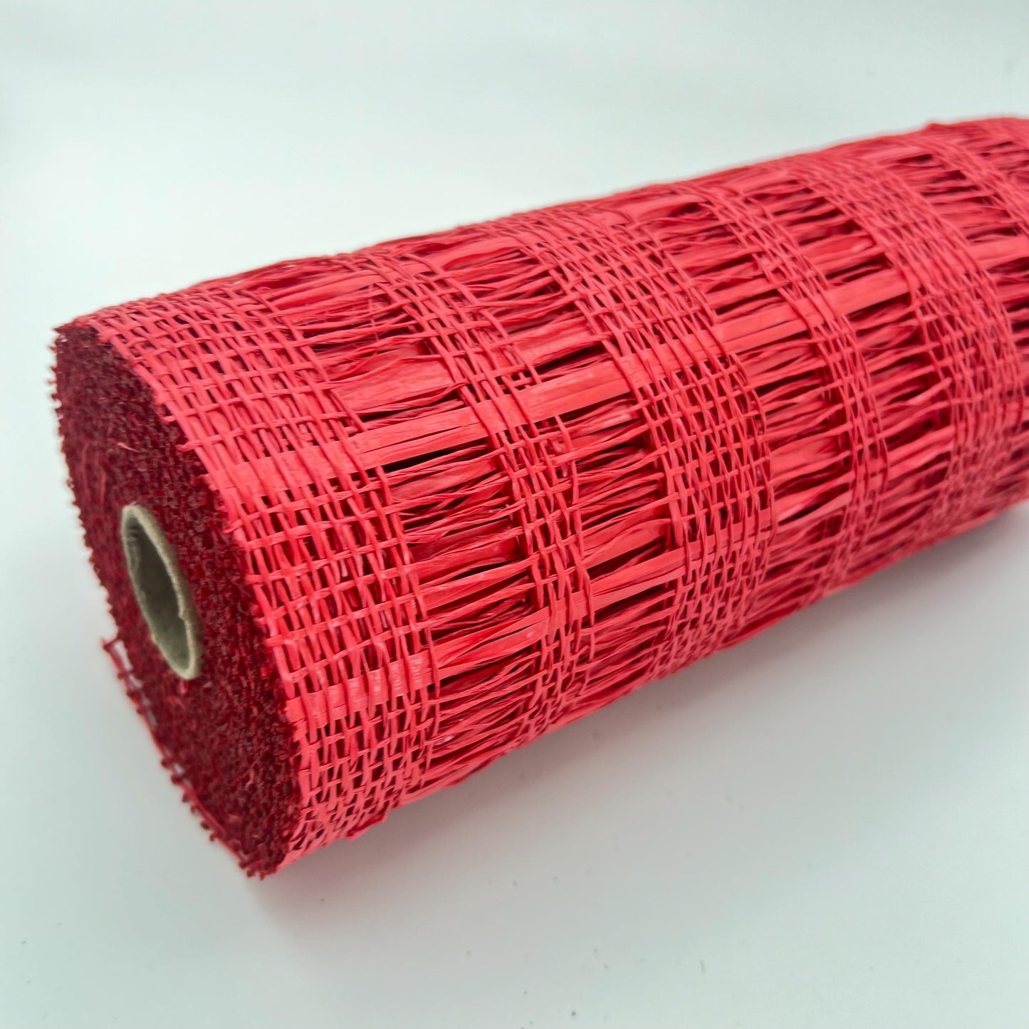 Red Criss Cross Poly Burlap Mesh: 10" x 10 yds Wreath Supply