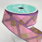 Pink & Lavender Plaid Wired Ribbon: 1.5" x 10yd Spring Wreath Supply