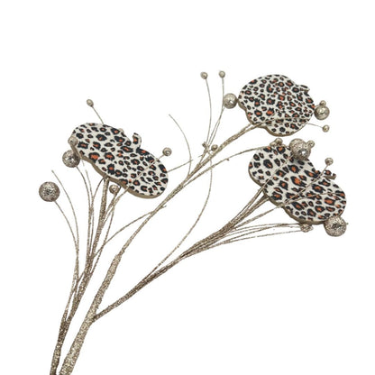 Fall Leopard Print Pumpkin Spray: 27" Wreath Embellishment