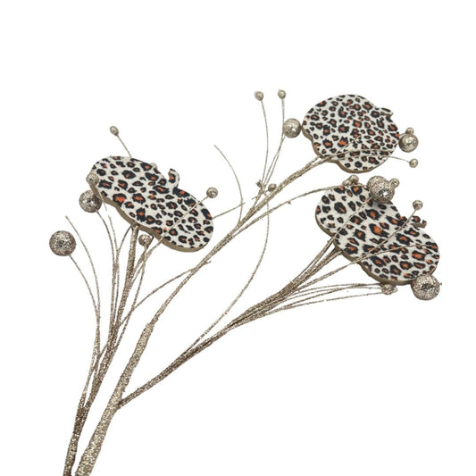 Fall Leopard Print Pumpkin Spray: 27" Wreath Embellishment