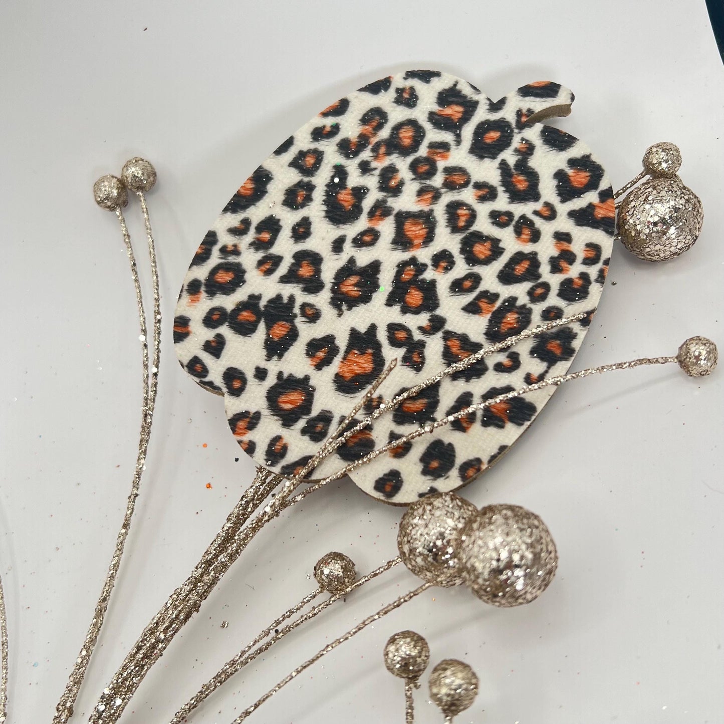 Fall Leopard Print Pumpkin Spray: 27" Wreath Embellishment