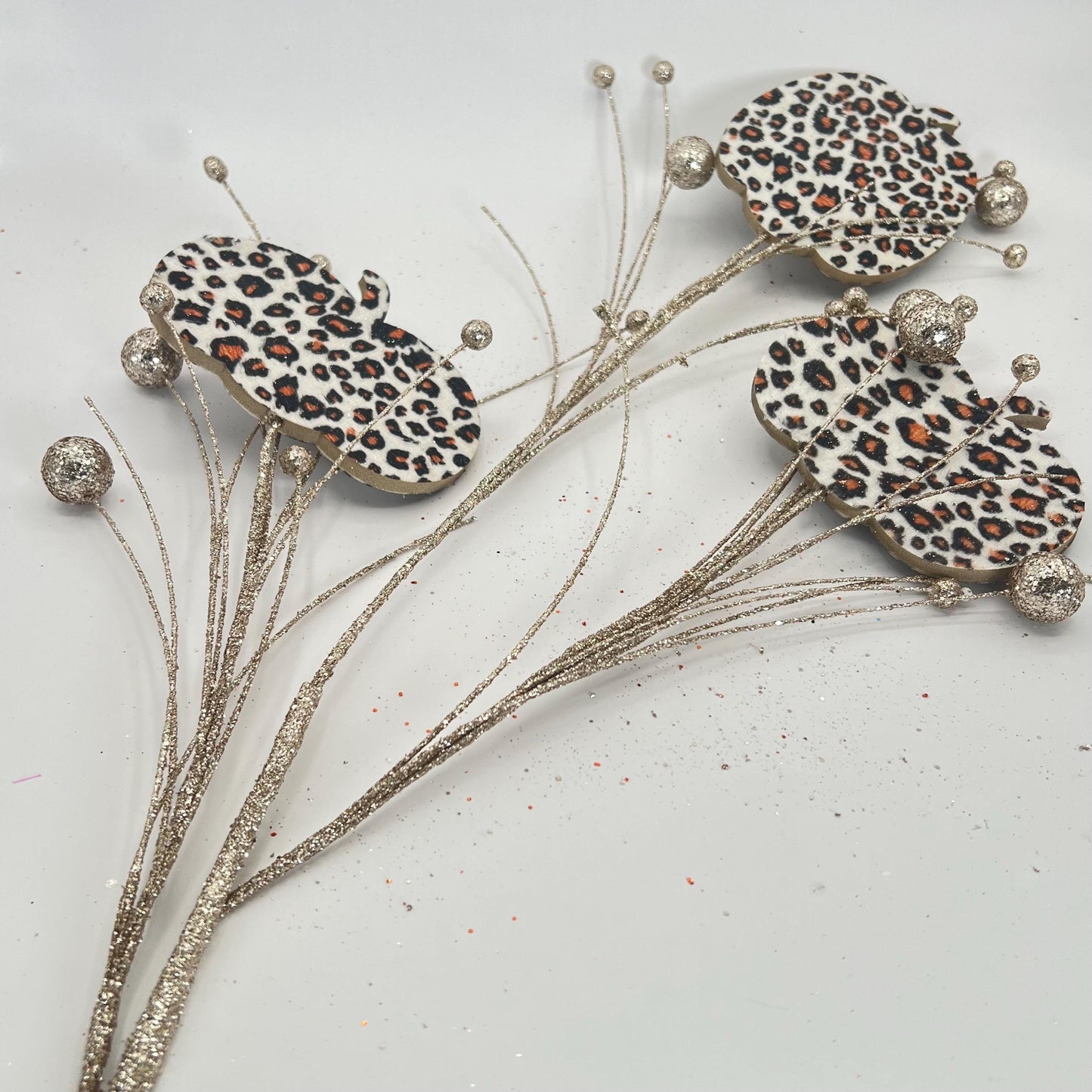 Fall Leopard Print Pumpkin Spray: 27" Wreath Embellishment