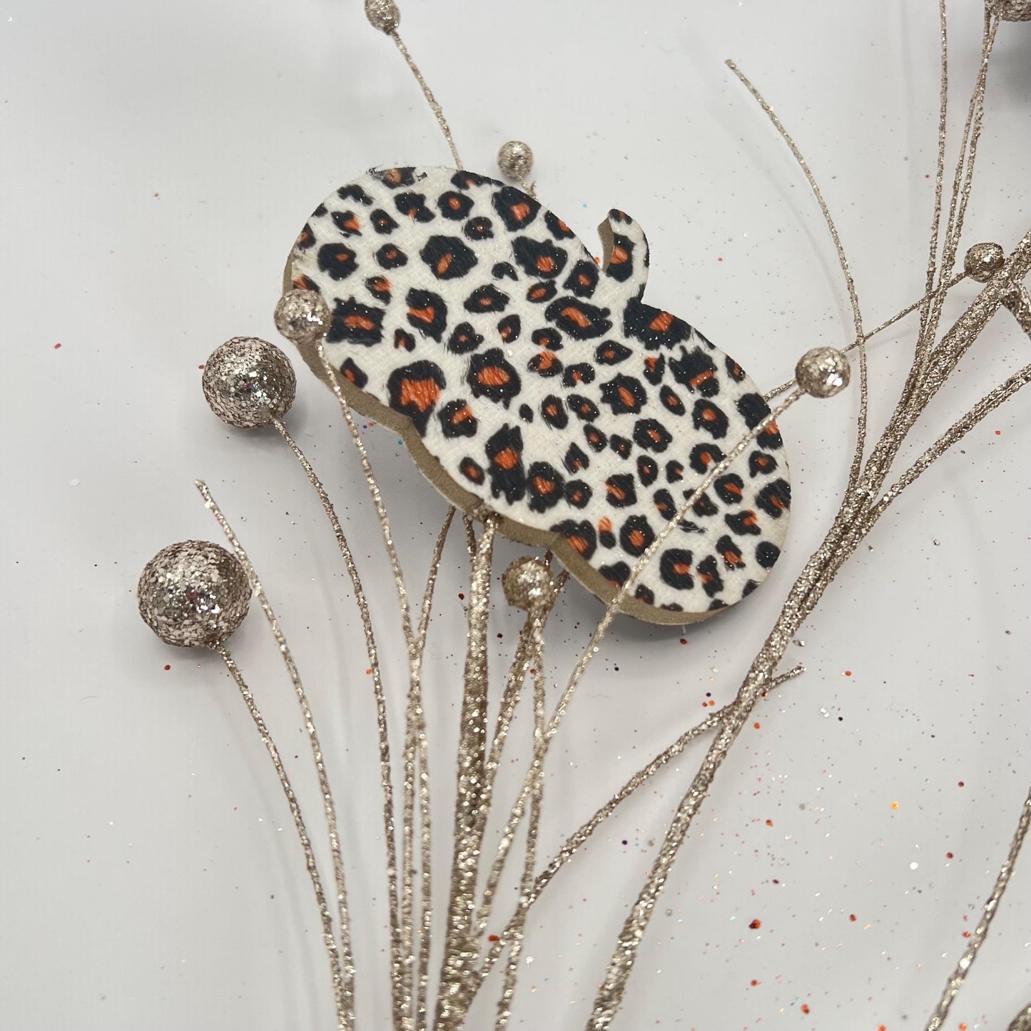Fall Leopard Print Pumpkin Spray: 27" Wreath Embellishment