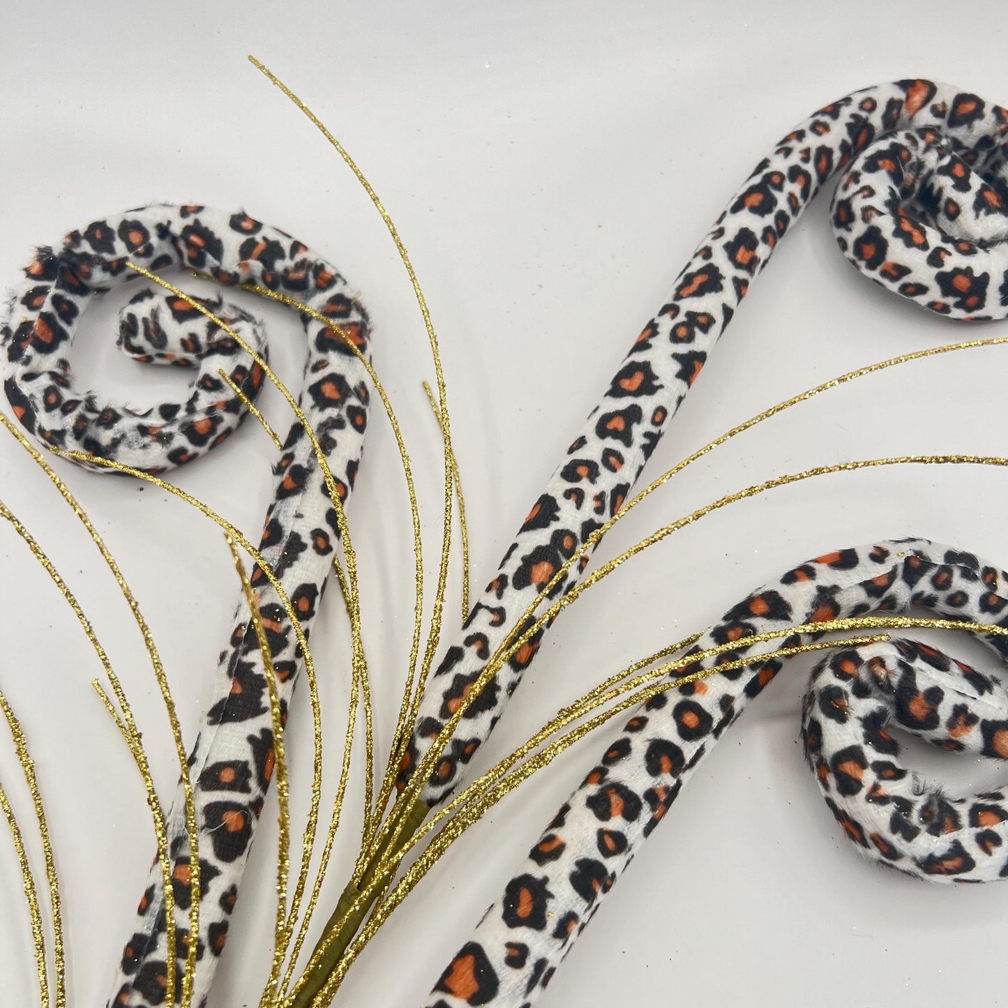 Fall Leopard Print Curl Spray: Gold Floral Arrangement Embellishment