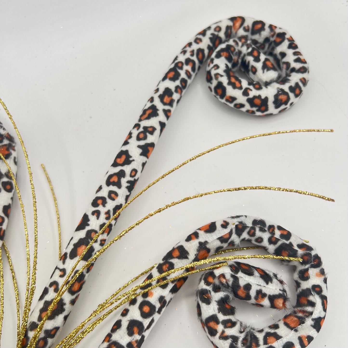 Fall Leopard Print Curl Spray: Gold Floral Arrangement Embellishment
