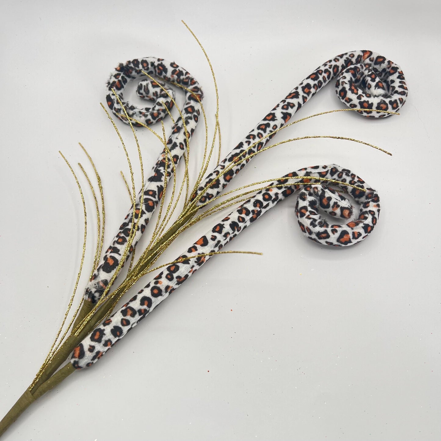 Fall Leopard Print Curl Spray: Gold Floral Arrangement Embellishment