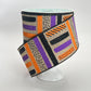 Halloween Wired Ribbon: Beige, Purple, Orange Glitter Brush Strokes (2.5" x 10yd)
