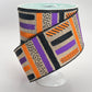Halloween Wired Ribbon: Beige, Purple, Orange Glitter Brush Strokes (2.5" x 10yd)