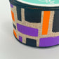 Halloween Wired Ribbon: Beige, Purple, Orange Brush Strokes - 2.5" x 10yd