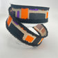 Halloween Wired Ribbon: Beige Brush Strokes with Black Chenille Edge