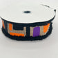Halloween Wired Ribbon: Beige Brush Strokes with Black Chenille Edge