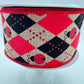 Ladybug Ribbon: Red and Black Argyle, Beige Wired Craft Ribbon (2.5" x 10 Yards)