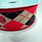 Ladybug Ribbon: Red, Black Argyle on Beige - 1.5" x 10 Yards